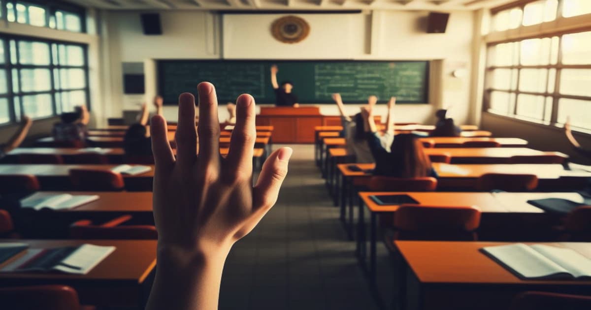 Raised hand to ask a question